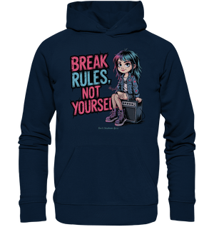 BREAK RULES, NOT YOURSELF – Kreatives Design für Rebell:innen - Organic Hoodie | Hoodies | Dark Shadows Arts