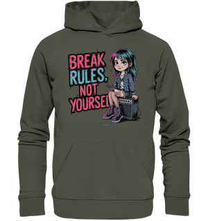 BREAK RULES, NOT YOURSELF – Kreatives Design für Rebell:innen - Organic Hoodie | Hoodies | Dark Shadows Arts