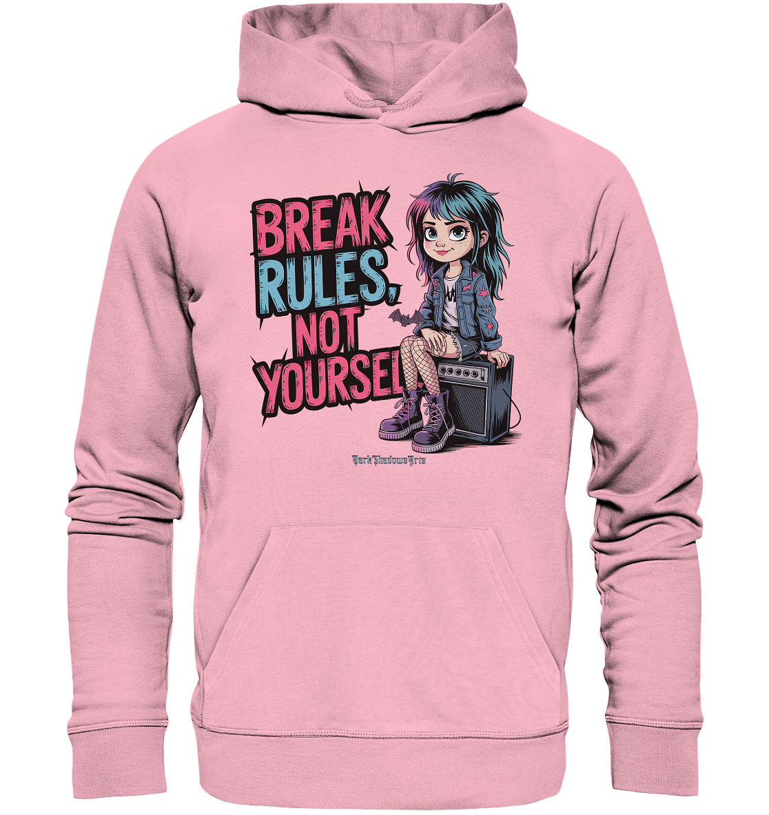 BREAK RULES, NOT YOURSELF – Kreatives Design für Rebell:innen - Organic Hoodie | Hoodies | Dark Shadows Arts