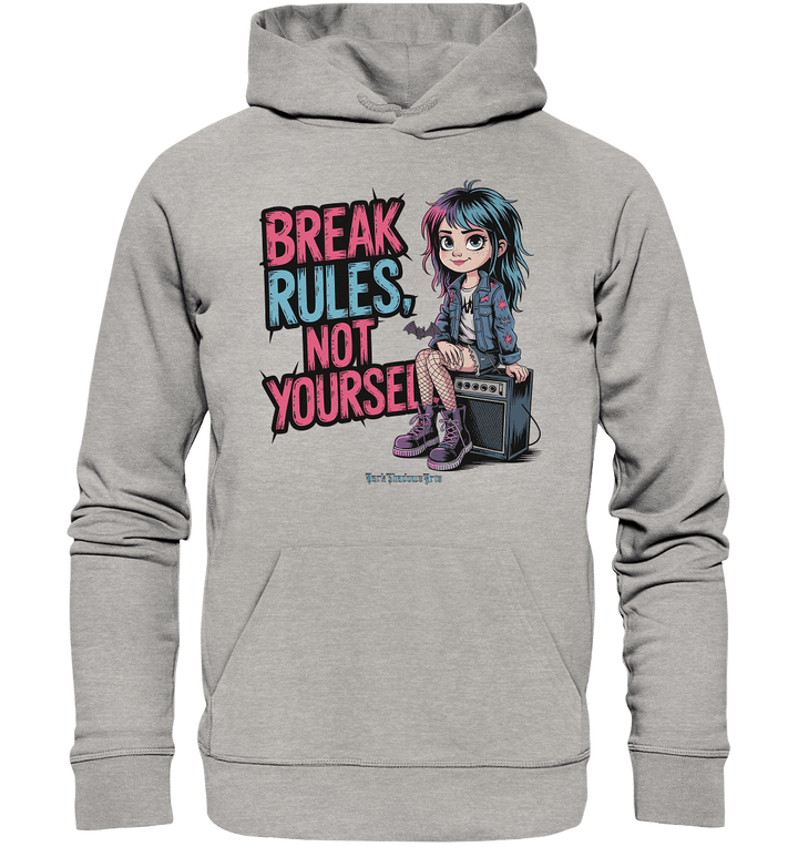 BREAK RULES, NOT YOURSELF – Kreatives Design für Rebell:innen - Organic Hoodie | Hoodies | Dark Shadows Arts