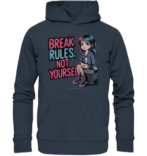 BREAK RULES, NOT YOURSELF – Kreatives Design für Rebell:innen - Organic Hoodie | Hoodies | Dark Shadows Arts