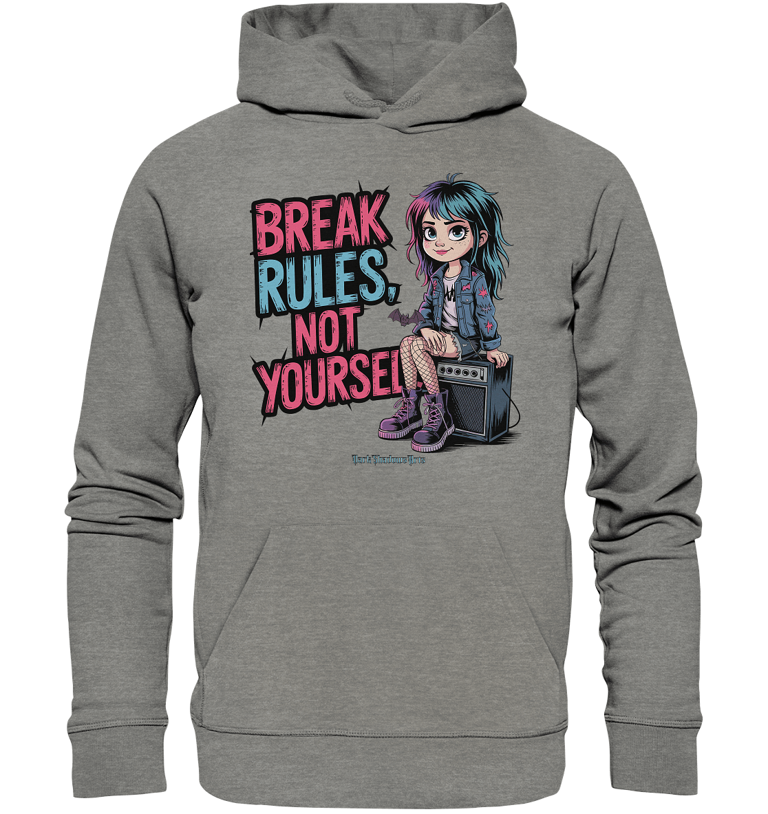 BREAK RULES, NOT YOURSELF – Kreatives Design für Rebell:innen - Organic Hoodie | Hoodies | Dark Shadows Arts