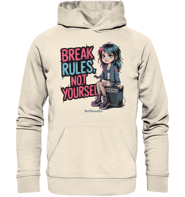 BREAK RULES, NOT YOURSELF – Kreatives Design für Rebell:innen - Organic Hoodie | Hoodies | Dark Shadows Arts