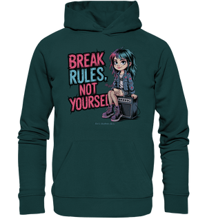 BREAK RULES, NOT YOURSELF – Kreatives Design für Rebell:innen - Organic Hoodie | Hoodies | Dark Shadows Arts