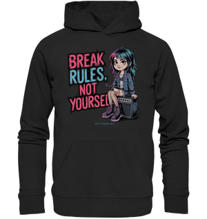 BREAK RULES, NOT YOURSELF – Kreatives Design für Rebell:innen - Organic Hoodie | Hoodies | Dark Shadows Arts