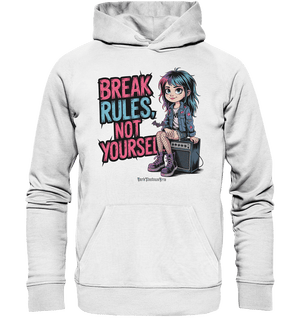 BREAK RULES, NOT YOURSELF – Kreatives Design für Rebell:innen - Organic Hoodie | Hoodies | Dark Shadows Arts