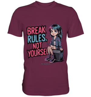 BREAK RULES, NOT YOURSELF – Kreatives Design für Rebell:innen - Premium Shirt | Unisex - Shirts | Dark Shadows Arts