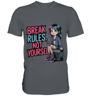 BREAK RULES, NOT YOURSELF – Kreatives Design für Rebell:innen - Premium Shirt | Unisex - Shirts | Dark Shadows Arts
