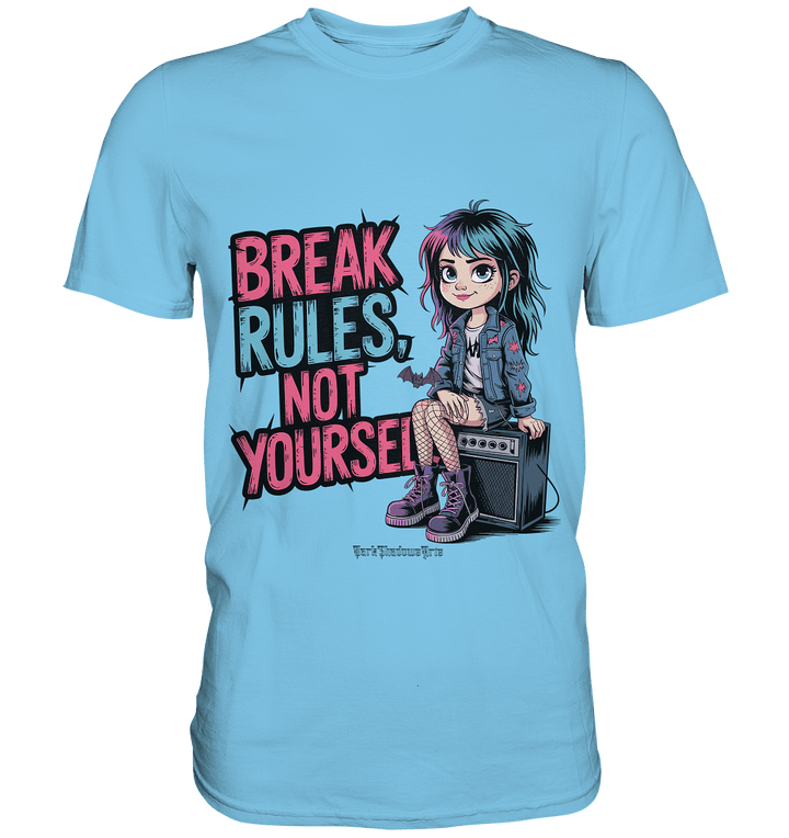 BREAK RULES, NOT YOURSELF – Kreatives Design für Rebell:innen - Premium Shirt | Unisex - Shirts | Dark Shadows Arts