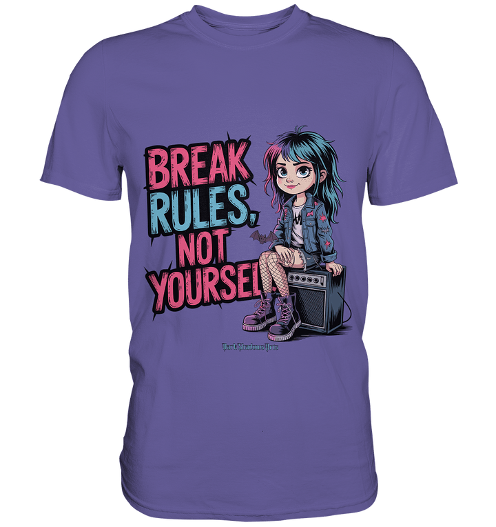 BREAK RULES, NOT YOURSELF – Kreatives Design für Rebell:innen - Premium Shirt | Unisex - Shirts | Dark Shadows Arts
