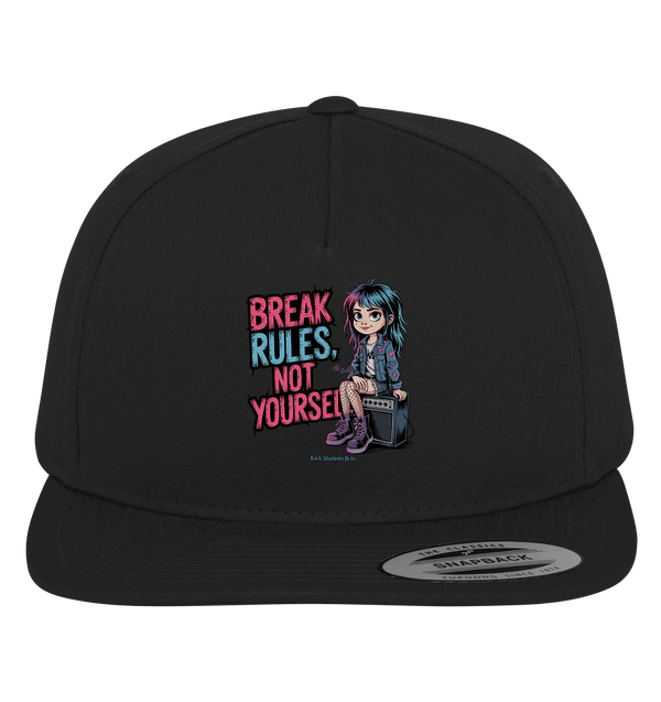 BREAK RULES, NOT YOURSELF – Kreatives Design für Rebell:innen - Premium Snapback | Kappen & Mützen | Dark Shadows Arts