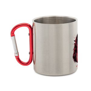 Broken Reflections – Zerrissene Seele im Spiegel - Edelstahl - Tasse mit Karabiner | Mug | Dark Shadows Arts