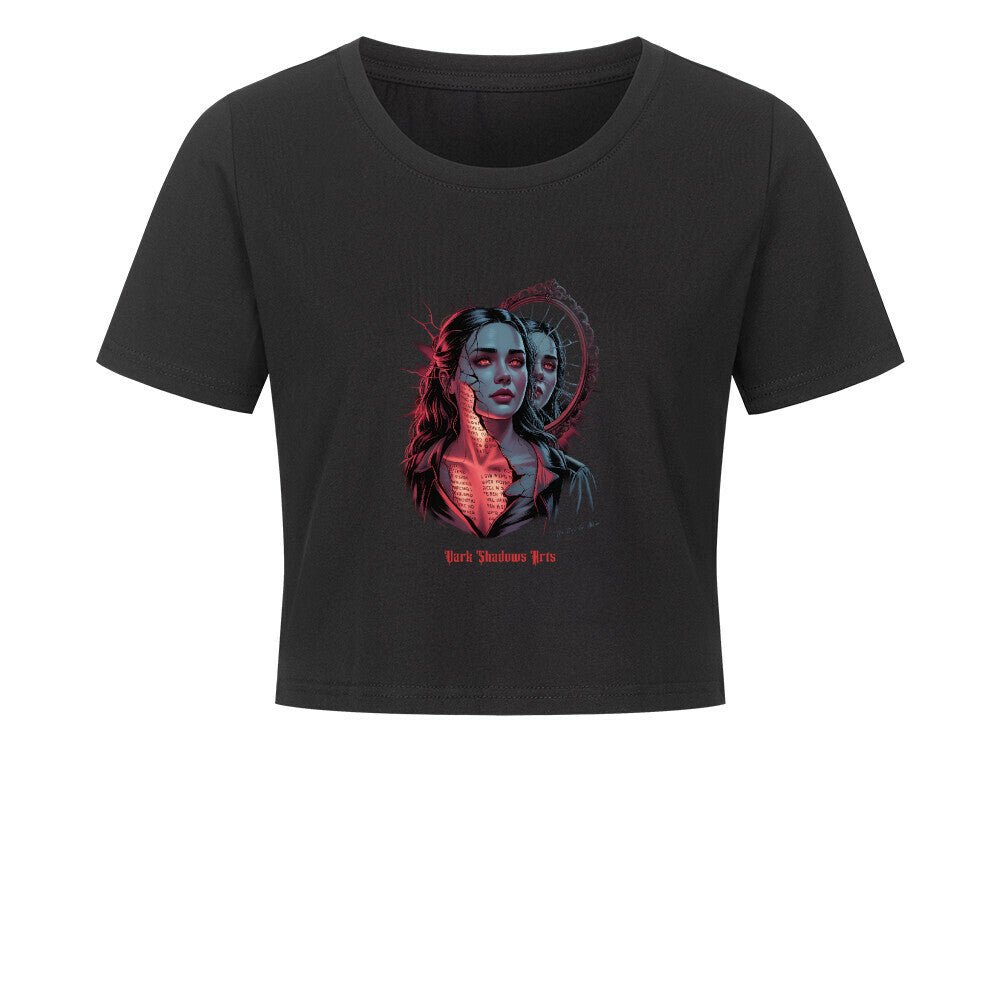 Broken Reflections – Zerrissene Seele im Spiegel - Ladies Cropped Tee | T-Shirt | Dark Shadows Arts