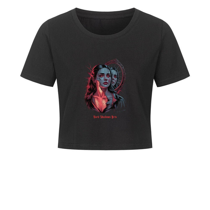 Broken Reflections – Zerrissene Seele im Spiegel - Ladies Cropped Tee | T-Shirt | Dark Shadows Arts