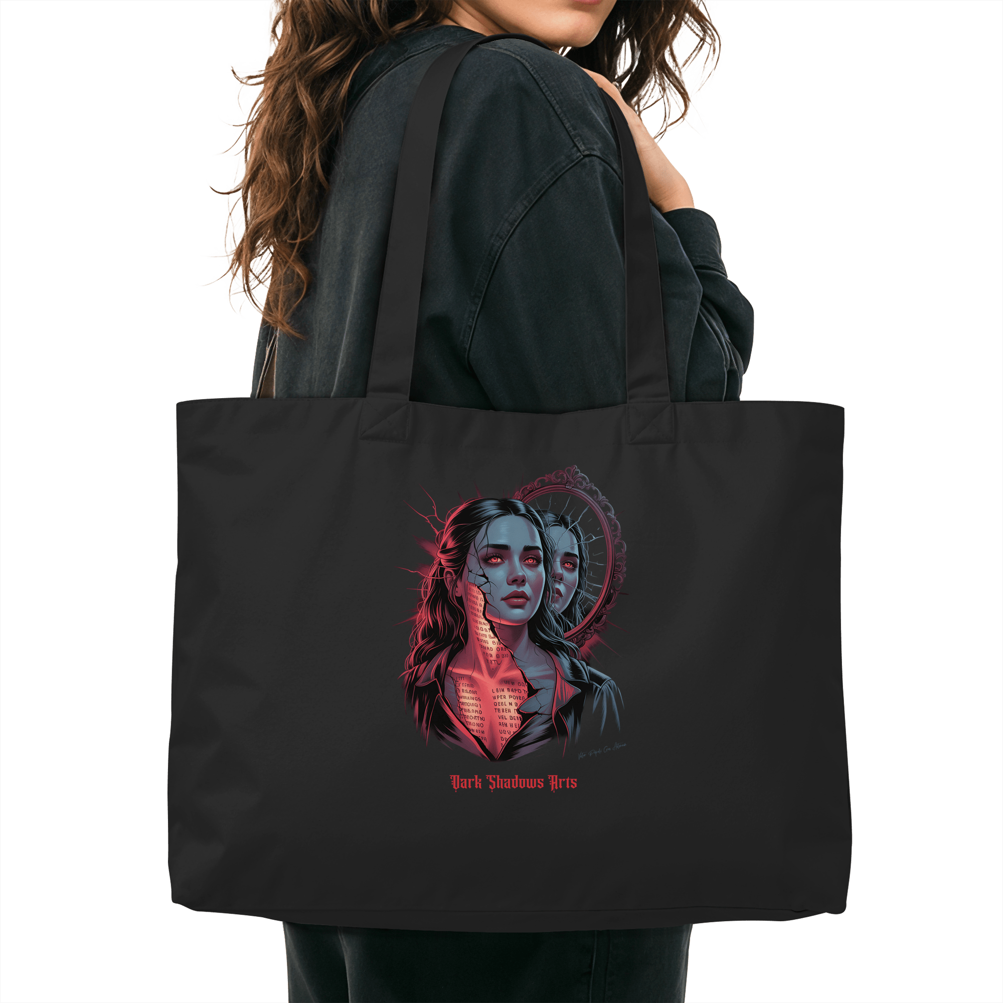 Broken Reflections – Zerrissene Seele im Spiegel - Organic Shopping - Bag - Organic Shopping - Bag | Taschen | Dark Shadows Arts
