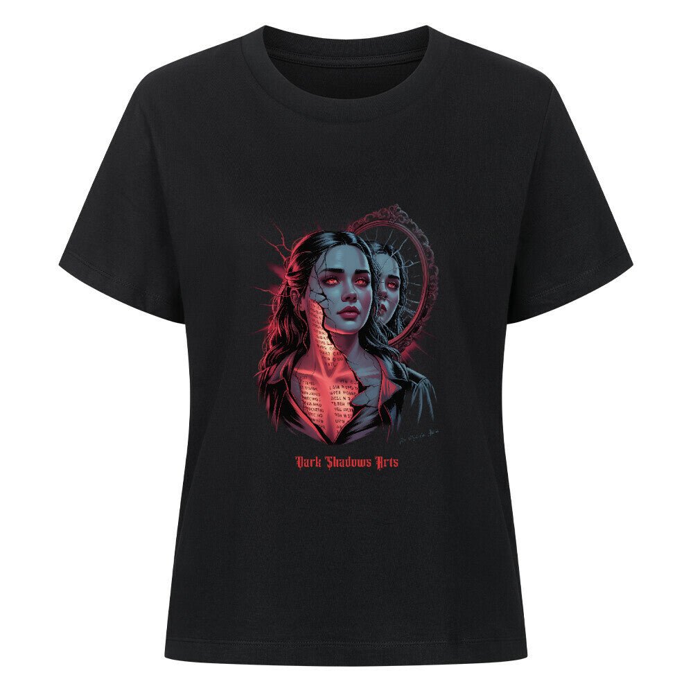 Broken Reflections – Zerrissene Seele im Spiegel - Premium Organic Shirt Women | T-Shirt | Dark Shadows Arts