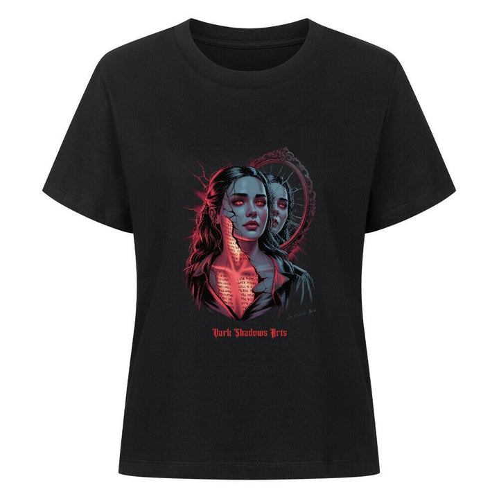 Broken Reflections – Zerrissene Seele im Spiegel - Premium Organic Shirt Women | T-Shirt | Dark Shadows Arts