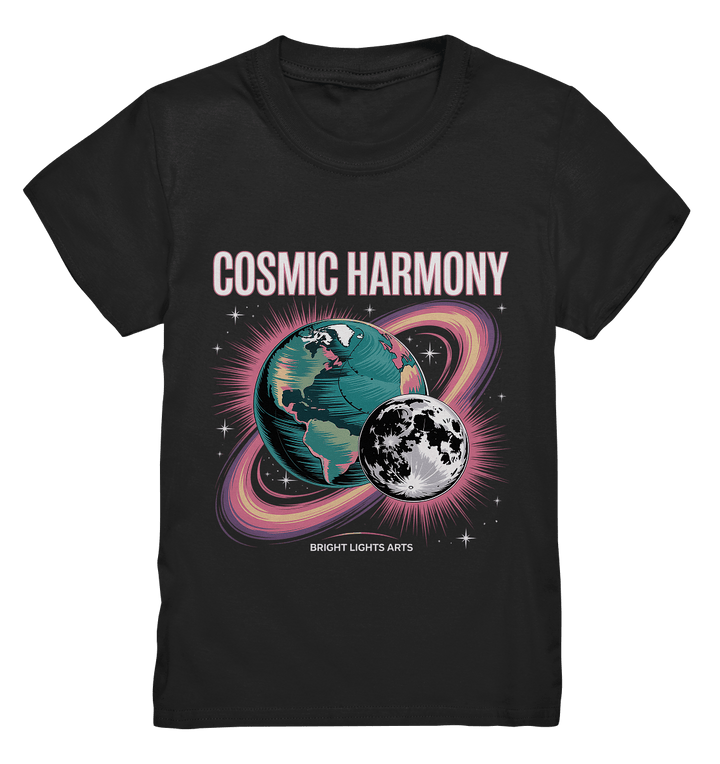 Cosmic Harmony ???????? – Erde & Mond in perfektem Gleichklang - Kids Premium Shirt | Kids & Babys | Dark Shadows Arts