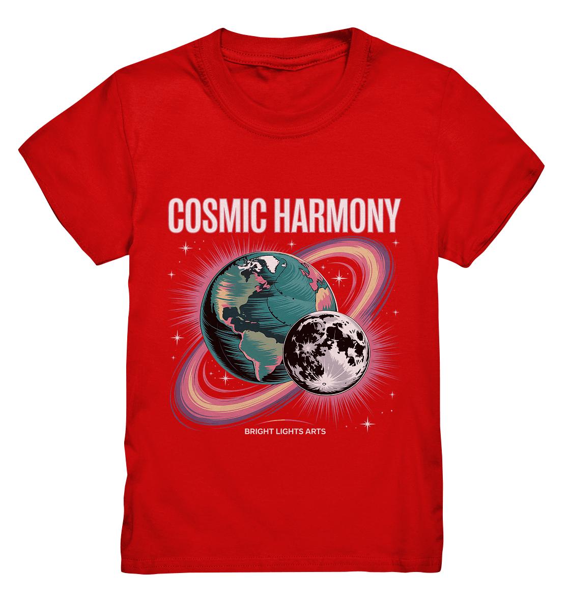 Cosmic Harmony ???????? – Erde & Mond in perfektem Gleichklang - Kids Premium Shirt | Kids & Babys | Dark Shadows Arts