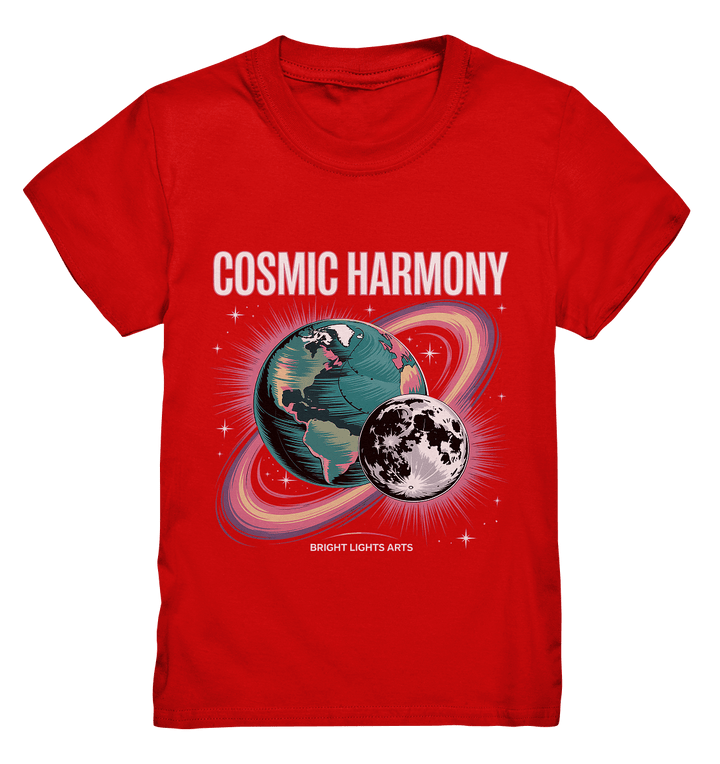 Cosmic Harmony ???????? – Erde & Mond in perfektem Gleichklang - Kids Premium Shirt | Kids & Babys | Dark Shadows Arts