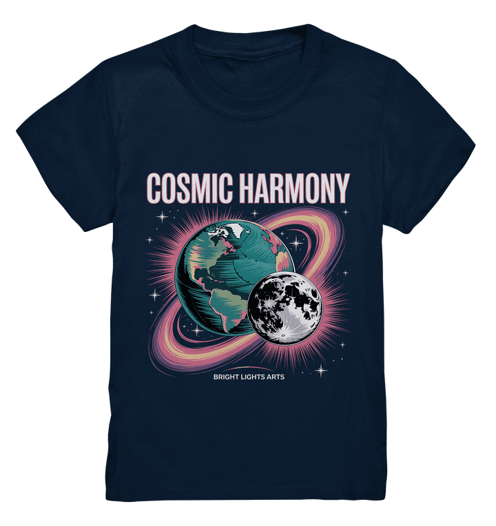 Cosmic Harmony ???????? – Erde & Mond in perfektem Gleichklang - Kids Premium Shirt | Kids & Babys | Dark Shadows Arts