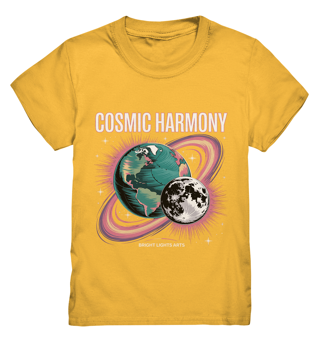 Cosmic Harmony ???????? – Erde & Mond in perfektem Gleichklang - Kids Premium Shirt | Kids & Babys | Dark Shadows Arts