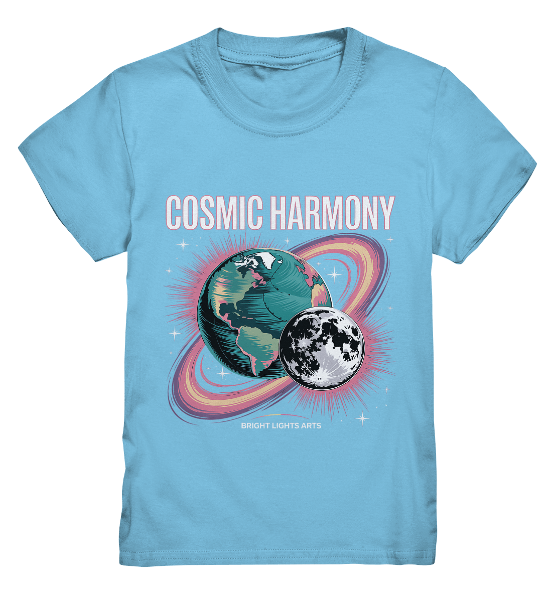 Cosmic Harmony ???????? – Erde & Mond in perfektem Gleichklang - Kids Premium Shirt | Kids & Babys | Dark Shadows Arts
