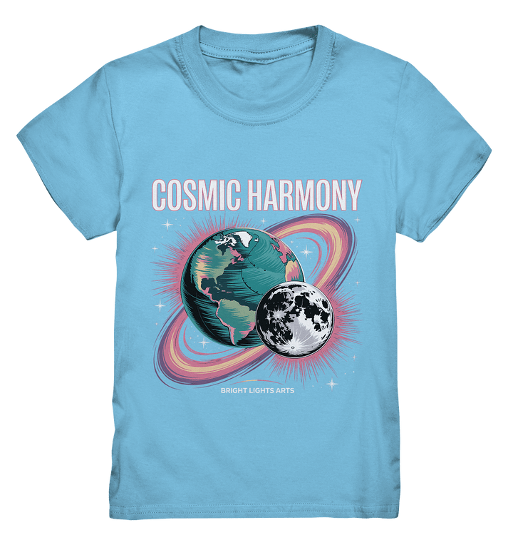 Cosmic Harmony ???????? – Erde & Mond in perfektem Gleichklang - Kids Premium Shirt | Kids & Babys | Dark Shadows Arts