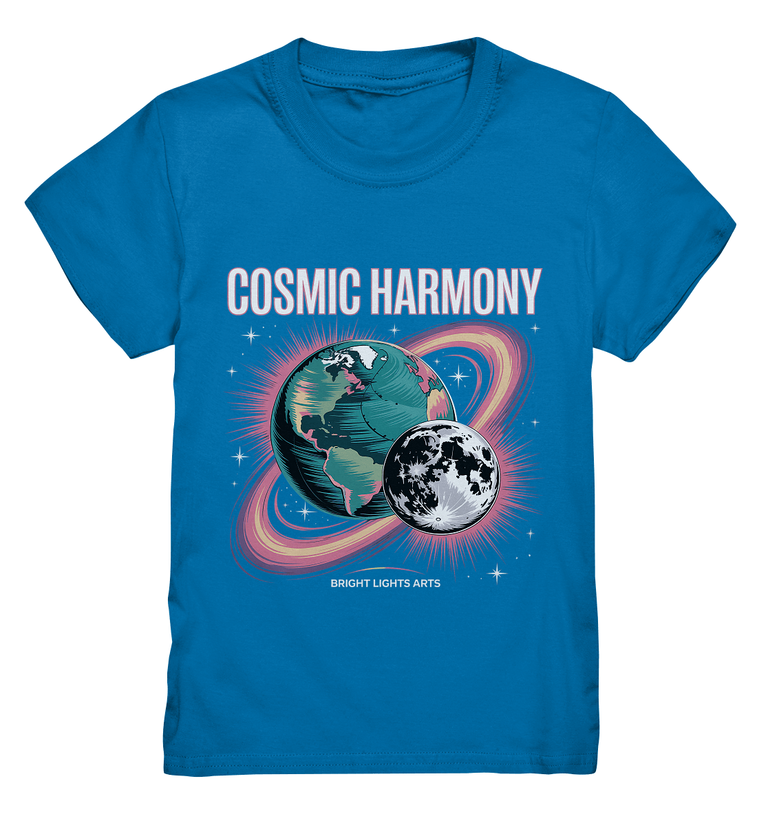 Cosmic Harmony ???????? – Erde & Mond in perfektem Gleichklang - Kids Premium Shirt | Kids & Babys | Dark Shadows Arts