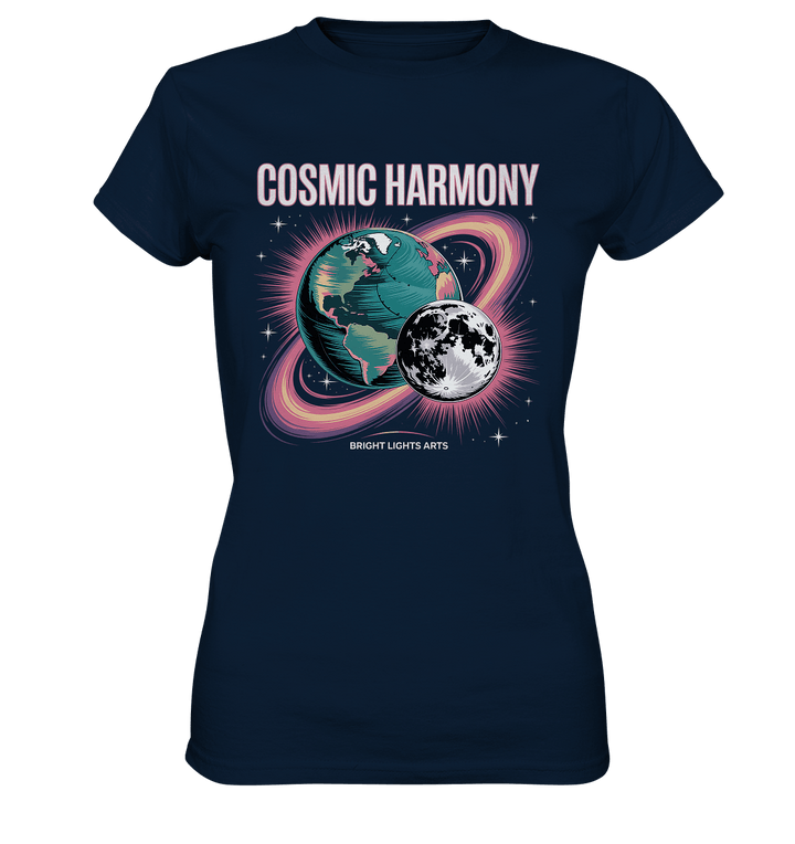 Cosmic Harmony ???????? – Erde & Mond in perfektem Gleichklang - Ladies Premium Shirt | Lady - Shirts | Dark Shadows Arts