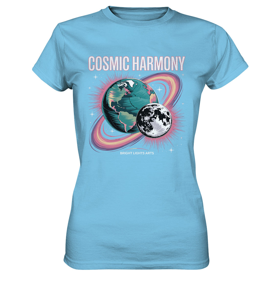 Cosmic Harmony ???????? – Erde & Mond in perfektem Gleichklang - Ladies Premium Shirt | Lady - Shirts | Dark Shadows Arts