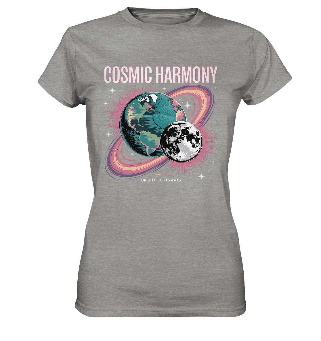Cosmic Harmony ???????? – Erde & Mond in perfektem Gleichklang - Ladies Premium Shirt | Lady - Shirts | Dark Shadows Arts