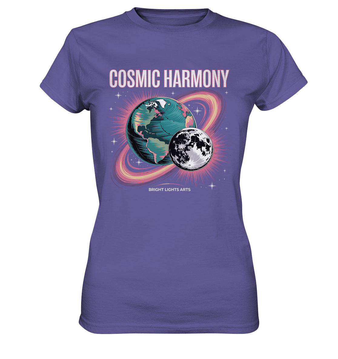 Cosmic Harmony ???????? – Erde & Mond in perfektem Gleichklang - Ladies Premium Shirt | Lady - Shirts | Dark Shadows Arts