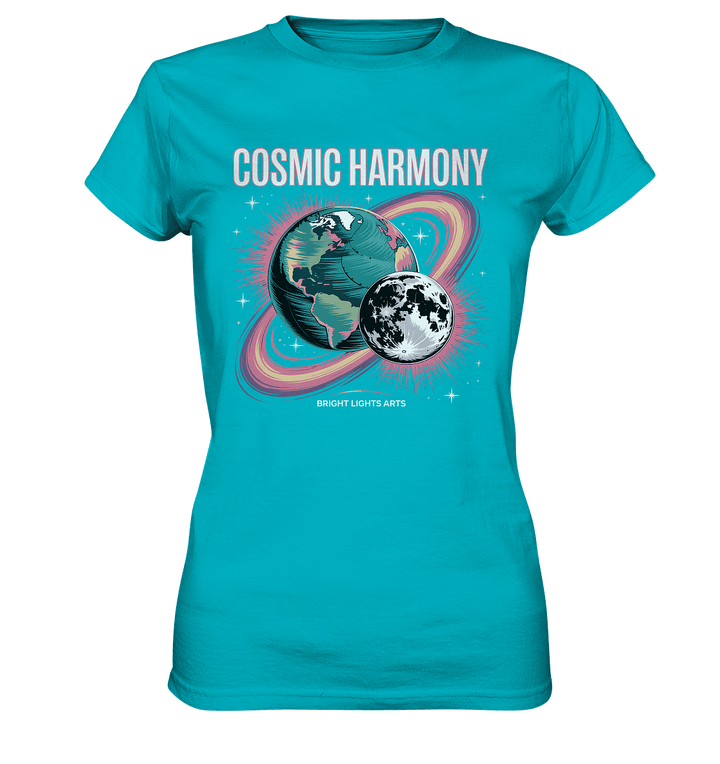 Cosmic Harmony ???????? – Erde & Mond in perfektem Gleichklang - Ladies Premium Shirt | Lady - Shirts | Dark Shadows Arts