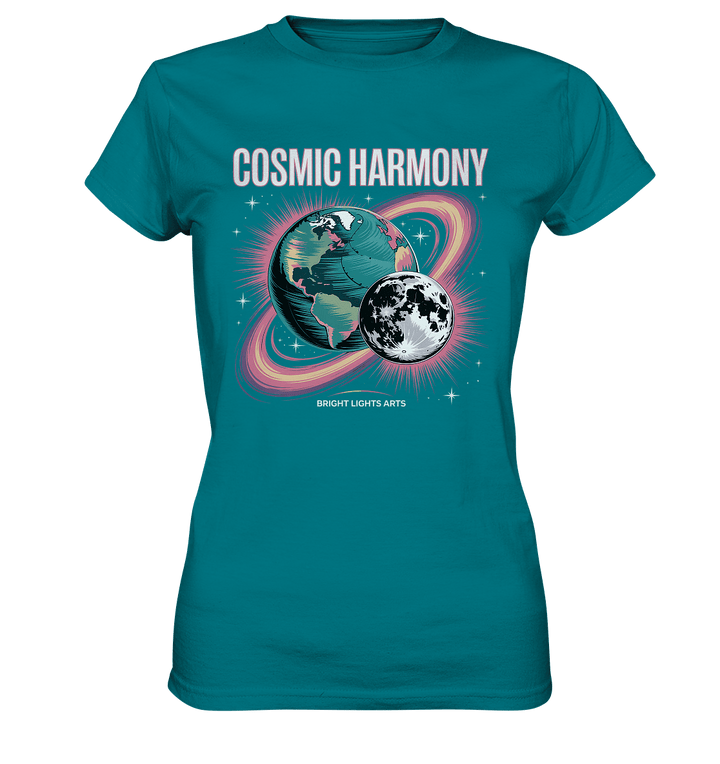 Cosmic Harmony ???????? – Erde & Mond in perfektem Gleichklang - Ladies Premium Shirt | Lady - Shirts | Dark Shadows Arts