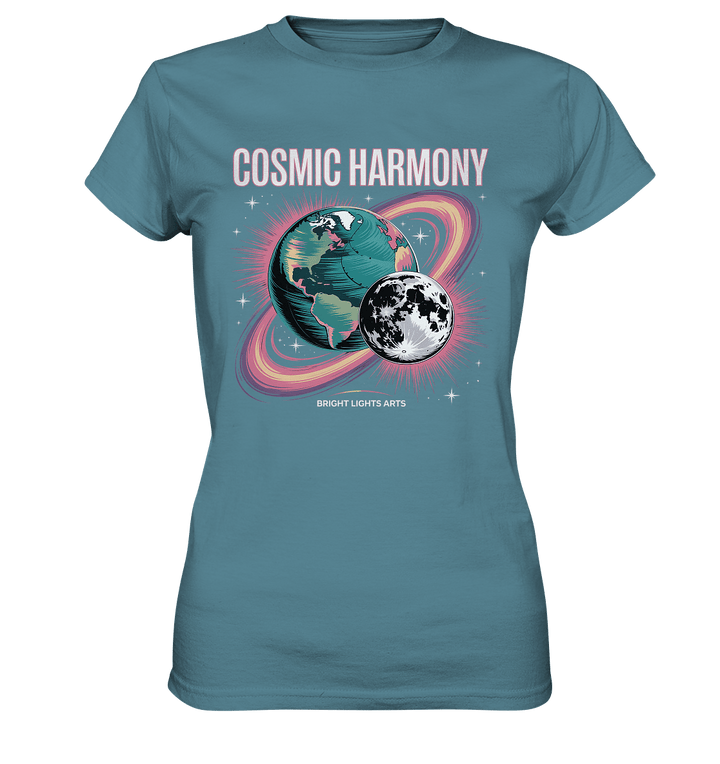 Cosmic Harmony ???????? – Erde & Mond in perfektem Gleichklang - Ladies Premium Shirt | Lady - Shirts | Dark Shadows Arts
