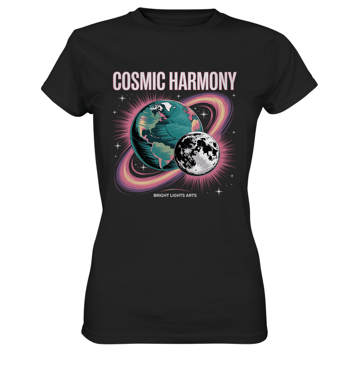 Cosmic Harmony ???????? – Erde & Mond in perfektem Gleichklang - Ladies Premium Shirt | Lady - Shirts | Dark Shadows Arts