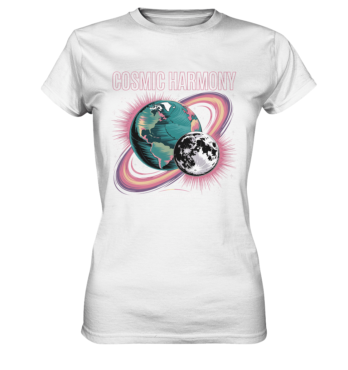 Cosmic Harmony ???????? – Erde & Mond in perfektem Gleichklang - Ladies Premium Shirt | Lady - Shirts | Dark Shadows Arts