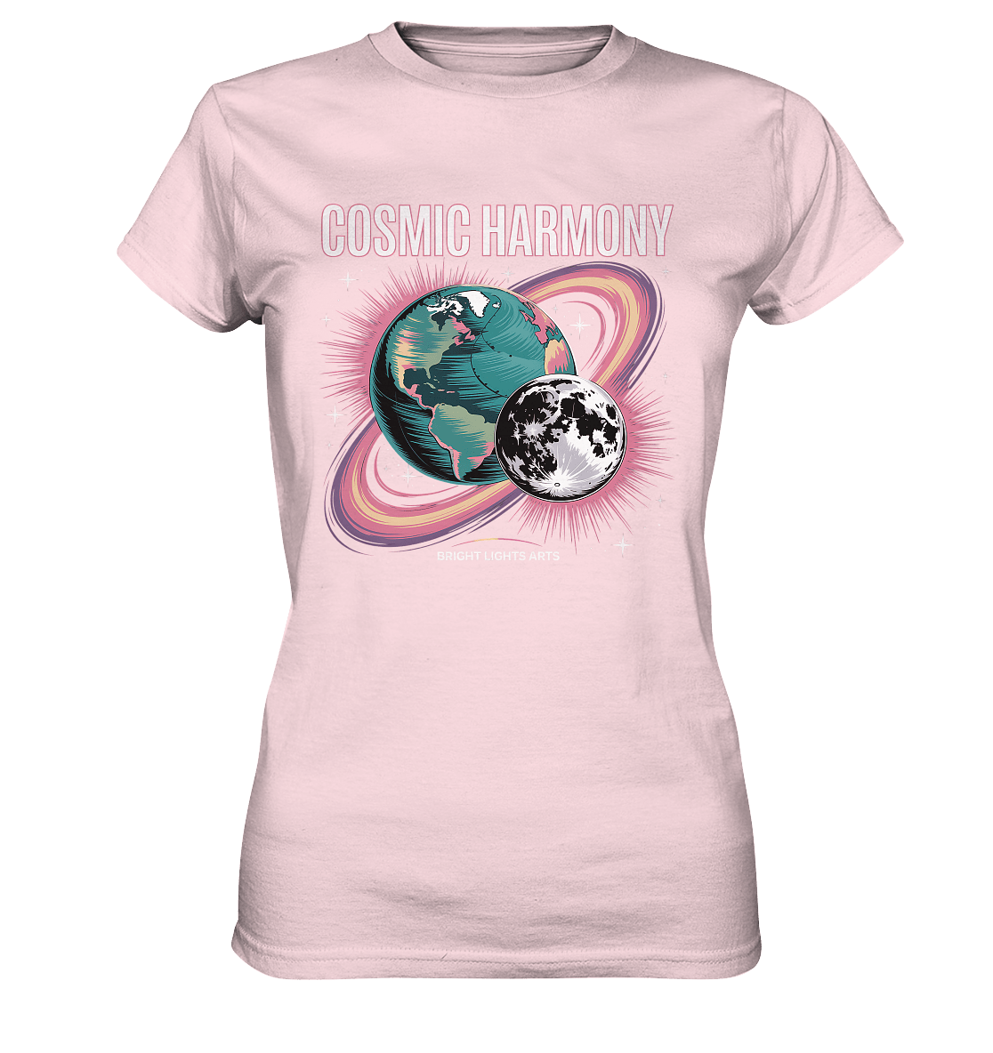 Cosmic Harmony ???????? – Erde & Mond in perfektem Gleichklang - Ladies Premium Shirt | Lady - Shirts | Dark Shadows Arts