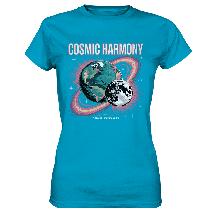 Cosmic Harmony ???????? – Erde & Mond in perfektem Gleichklang - Ladies Premium Shirt | Lady - Shirts | Dark Shadows Arts