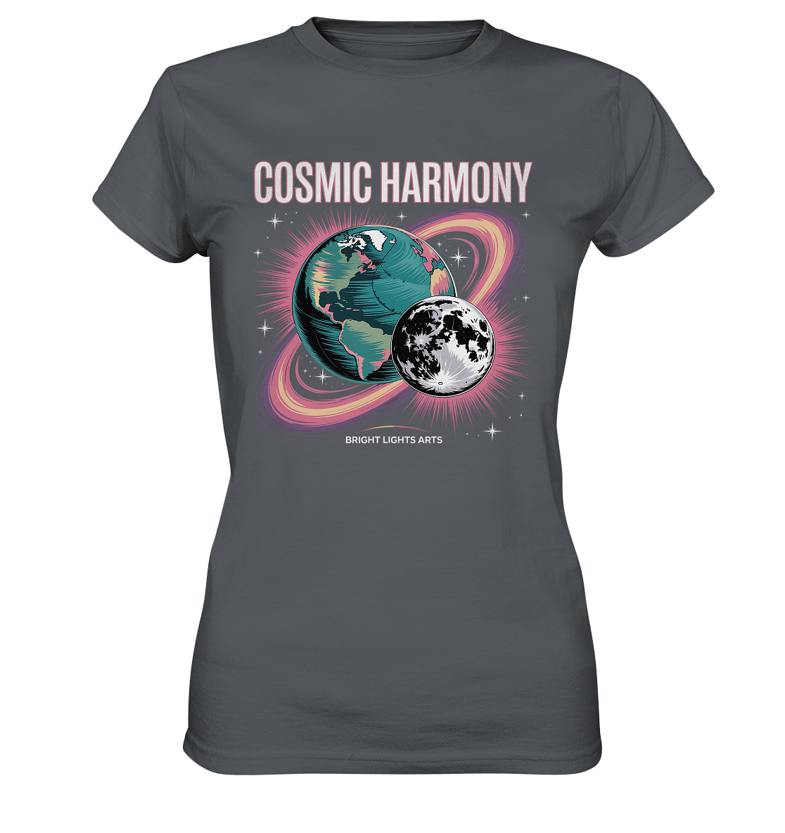 Cosmic Harmony ???????? – Erde & Mond in perfektem Gleichklang - Ladies Premium Shirt | Lady - Shirts | Dark Shadows Arts