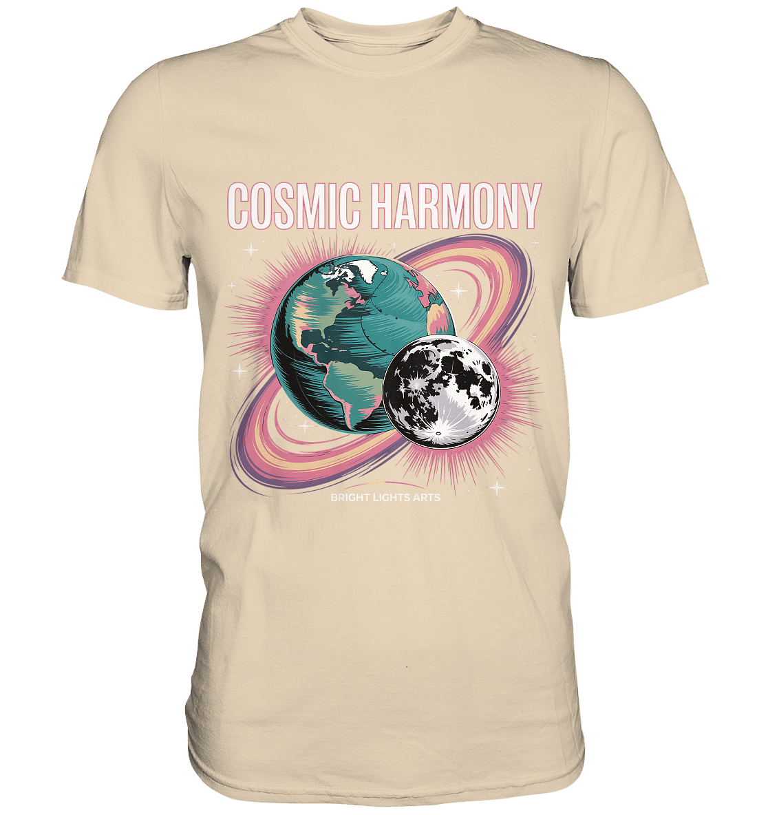 Cosmic Harmony ???????? – Erde & Mond in perfektem Gleichklang - Premium Shirt | Unisex - Shirts | Dark Shadows Arts