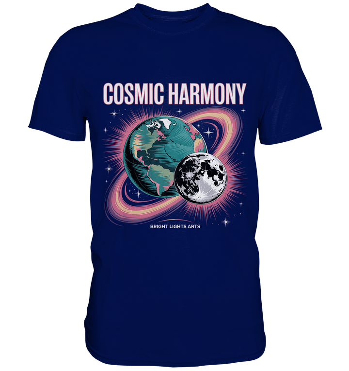 Cosmic Harmony ???????? – Erde & Mond in perfektem Gleichklang - Premium Shirt | Unisex - Shirts | Dark Shadows Arts