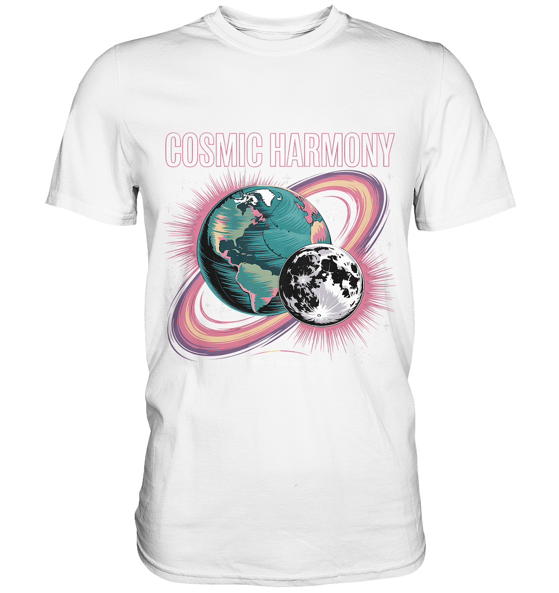 Cosmic Harmony ???????? – Erde & Mond in perfektem Gleichklang - Premium Shirt | Unisex - Shirts | Dark Shadows Arts