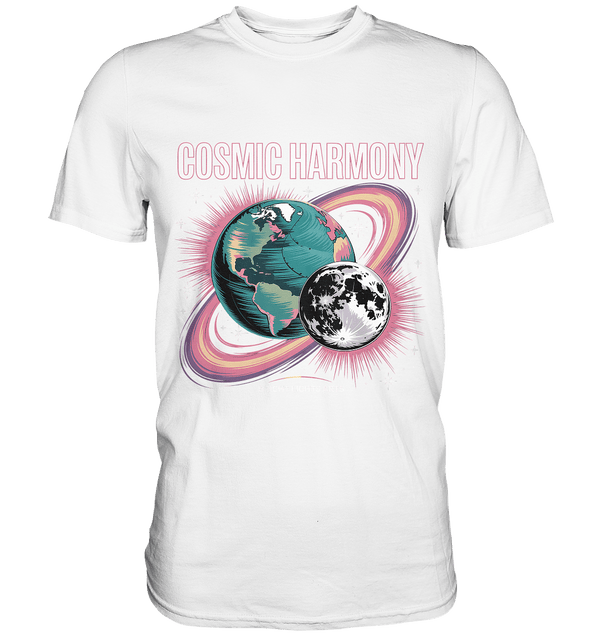 Cosmic Harmony ???????? – Erde & Mond in perfektem Gleichklang - Premium Shirt | Unisex - Shirts | Dark Shadows Arts