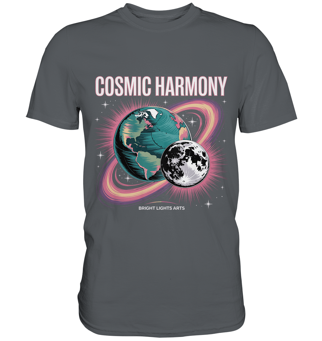 Cosmic Harmony ???????? – Erde & Mond in perfektem Gleichklang - Premium Shirt | Unisex - Shirts | Dark Shadows Arts
