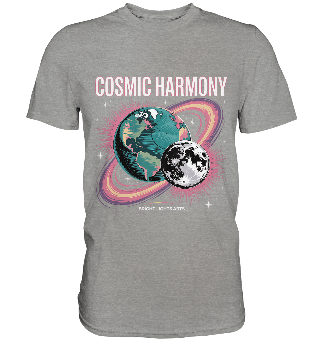 Cosmic Harmony ???????? – Erde & Mond in perfektem Gleichklang - Premium Shirt | Unisex - Shirts | Dark Shadows Arts