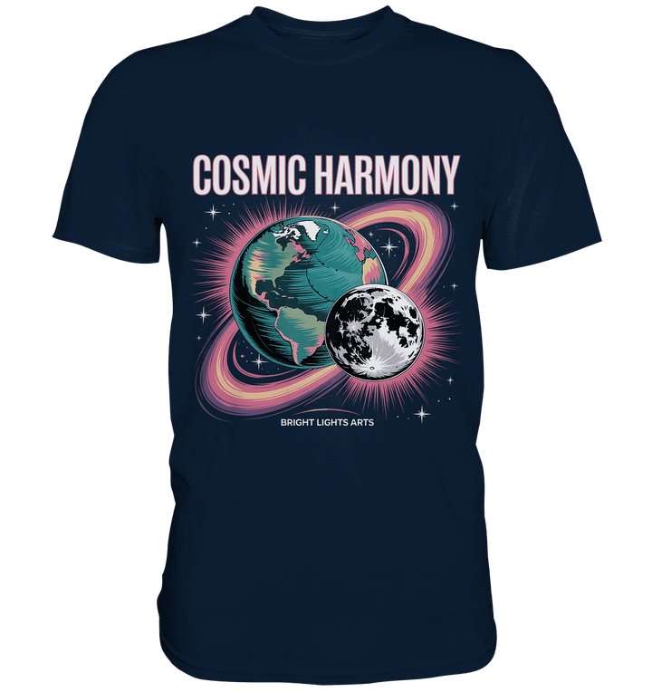 Cosmic Harmony ???????? – Erde & Mond in perfektem Gleichklang - Premium Shirt | Unisex - Shirts | Dark Shadows Arts