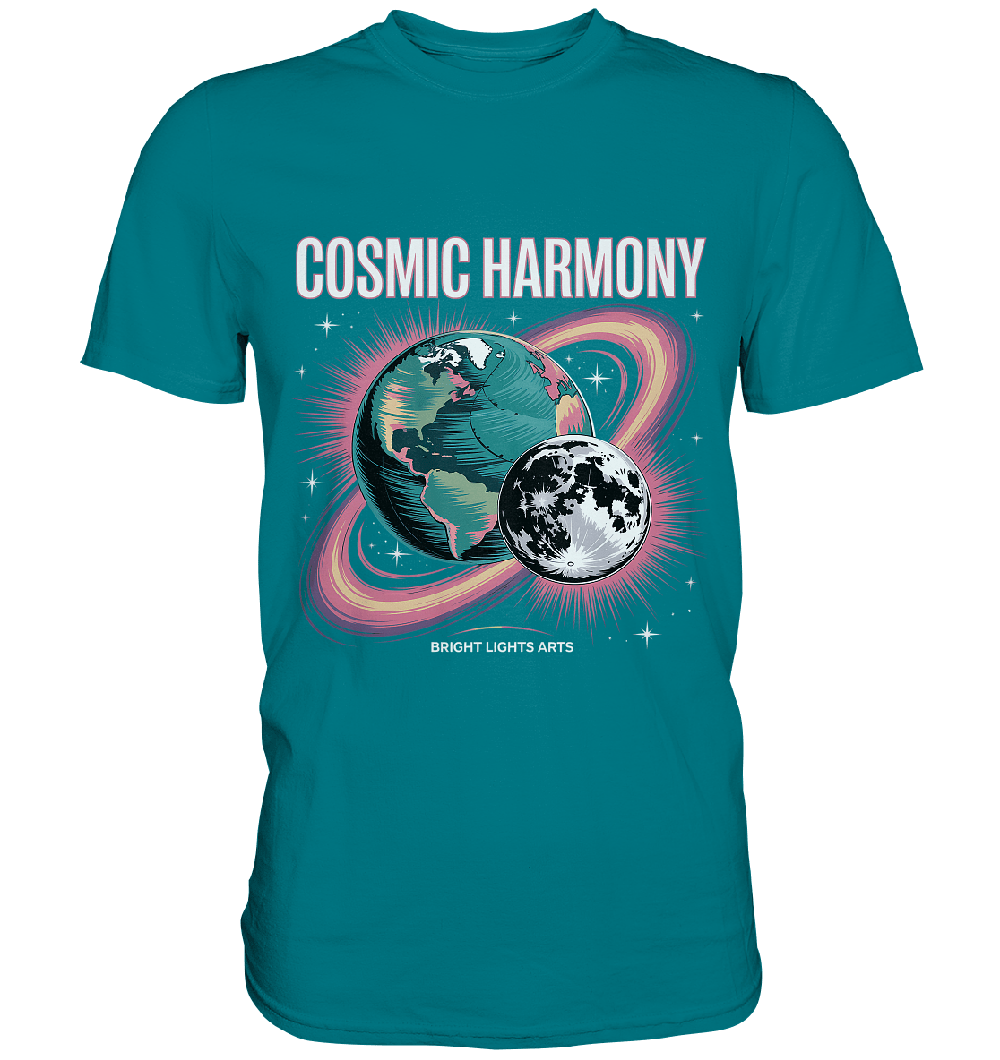 Cosmic Harmony ???????? – Erde & Mond in perfektem Gleichklang - Premium Shirt | Unisex - Shirts | Dark Shadows Arts