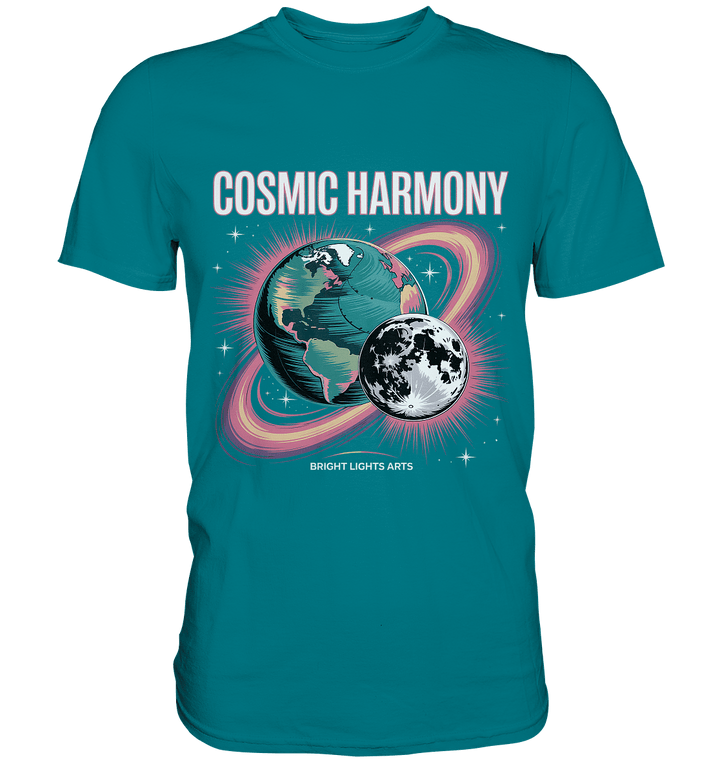 Cosmic Harmony ???????? – Erde & Mond in perfektem Gleichklang - Premium Shirt | Unisex - Shirts | Dark Shadows Arts